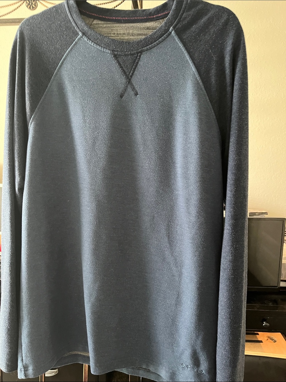 Express Navy Blue Raglan Long Sleeve Pullover